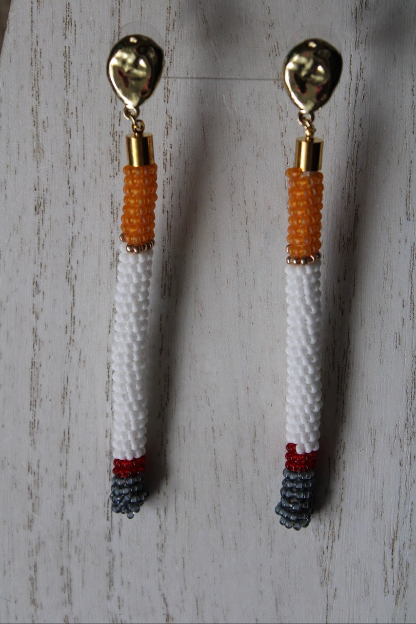 FAT SS 25' - " THE BOUJEE BEADED CIGARETTE" - EARRINGS