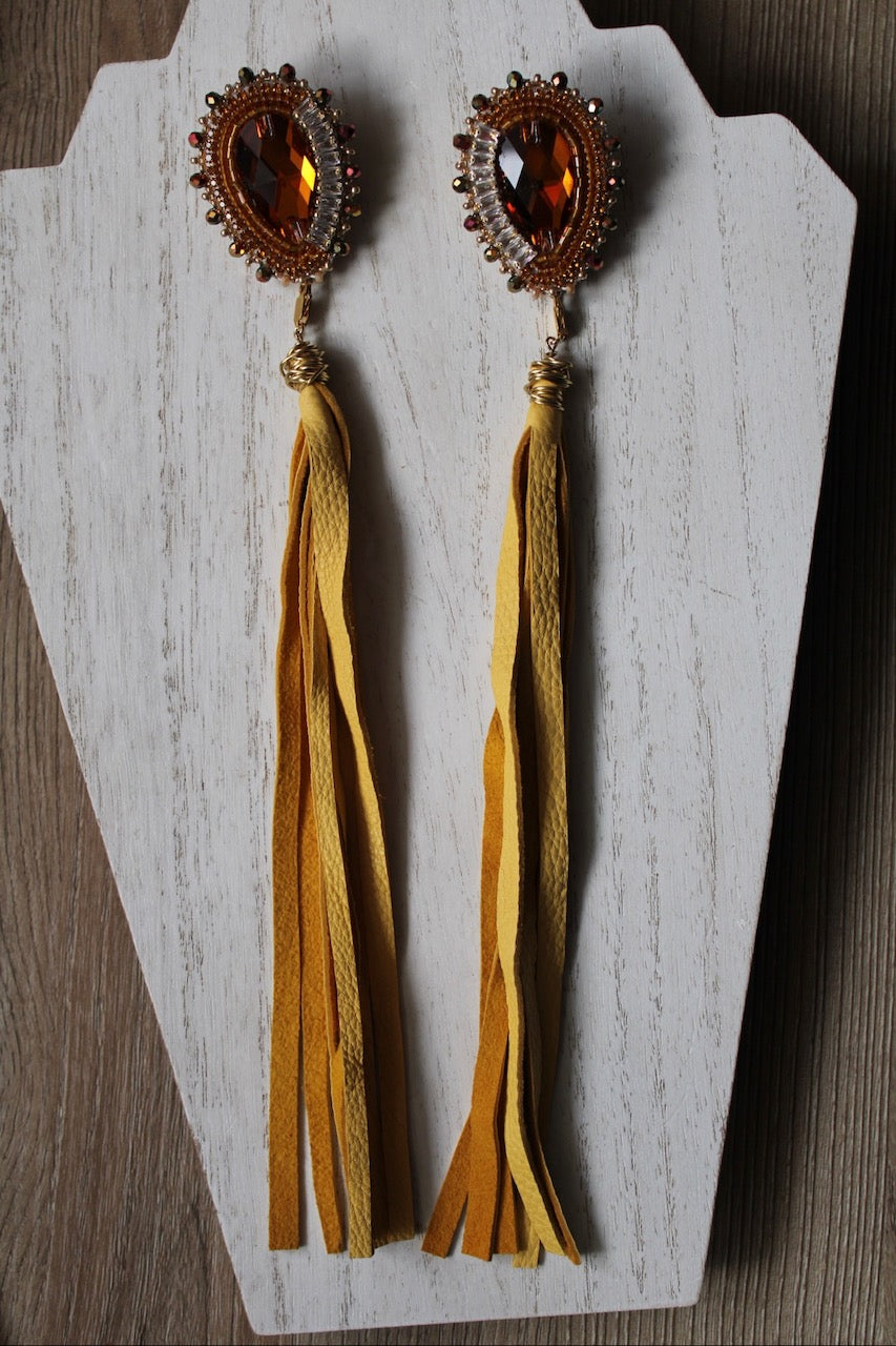 FAT SS 25' - MAPLE SYRUP - INTERCHANGEABLE STATEMENT EARRINGS