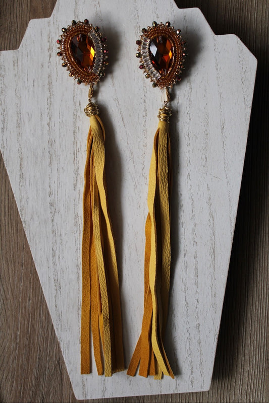 FAT SS 25' - MAPLE SYRUP -  INTERCHANGEABLE STATEMENT EARRINGS