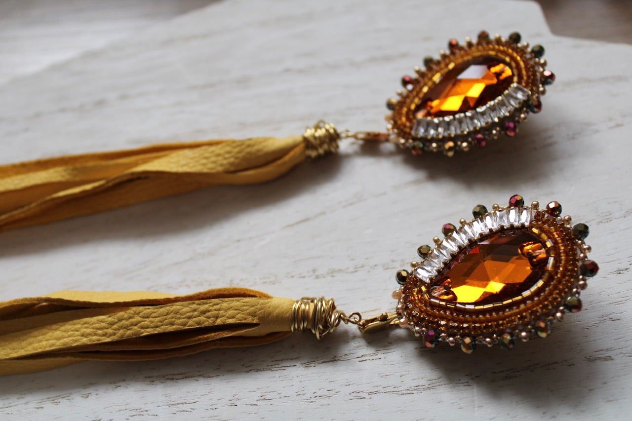 FAT SS 25' - MAPLE SYRUP - INTERCHANGEABLE STATEMENT EARRINGS