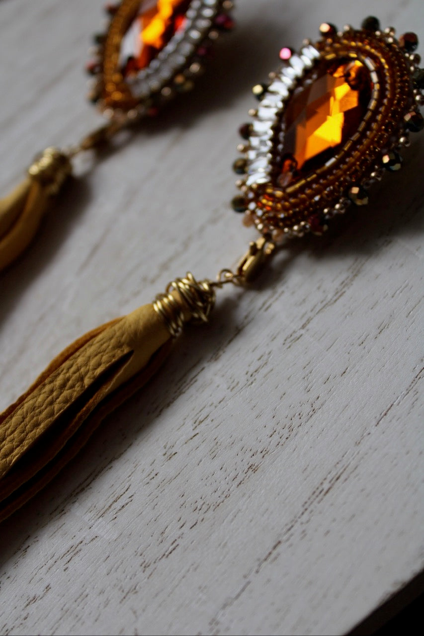 FAT SS 25' - MAPLE SYRUP - INTERCHANGEABLE STATEMENT EARRINGS
